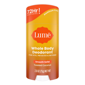 Lume Whole Body Deodorant Toasted Coconut 2.6oz Aluminum-Free Solid Stick