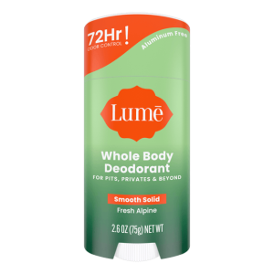Lume Smooth Solid Deodorant, Fresh Alpine, 2.6oz Aluminum-Free