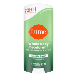 Lume Invisible Cream Deodorant, Fresh Alpine, 2.2oz Aluminum-Free