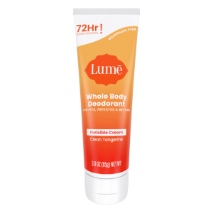 Lume Whole Body Deodorant - Clean Tangerine, 3.0 oz, Aluminum-Free, Hypoallergenic for Sensitive Skin