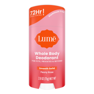 Lume Whole Body Deodorant - Peony Rose, 2.6 oz, Aluminum-Free, Hypoallergenic for Sensitive Skin