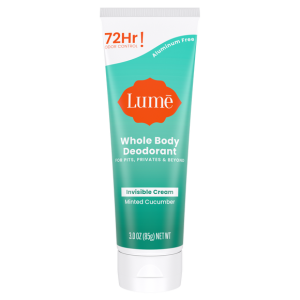 Lume Invisible Cream Deodorant Tube, Minted Cucumber, 3oz Aluminum-Free