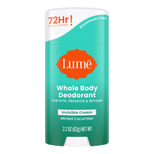 Lume Invisible Cream Deodorant, Minted Cucumber, 2.2oz Aluminum-Free