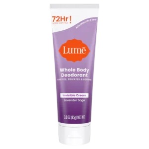 Lume Invisible Cream Deodorant Tube, Lavender Sage, 3oz Aluminum-Free