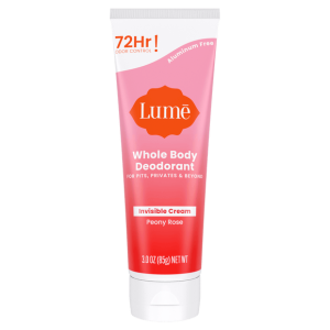 Lume Invisible Cream Deodorant Tube, Peony Rose, 3oz Aluminum-Free